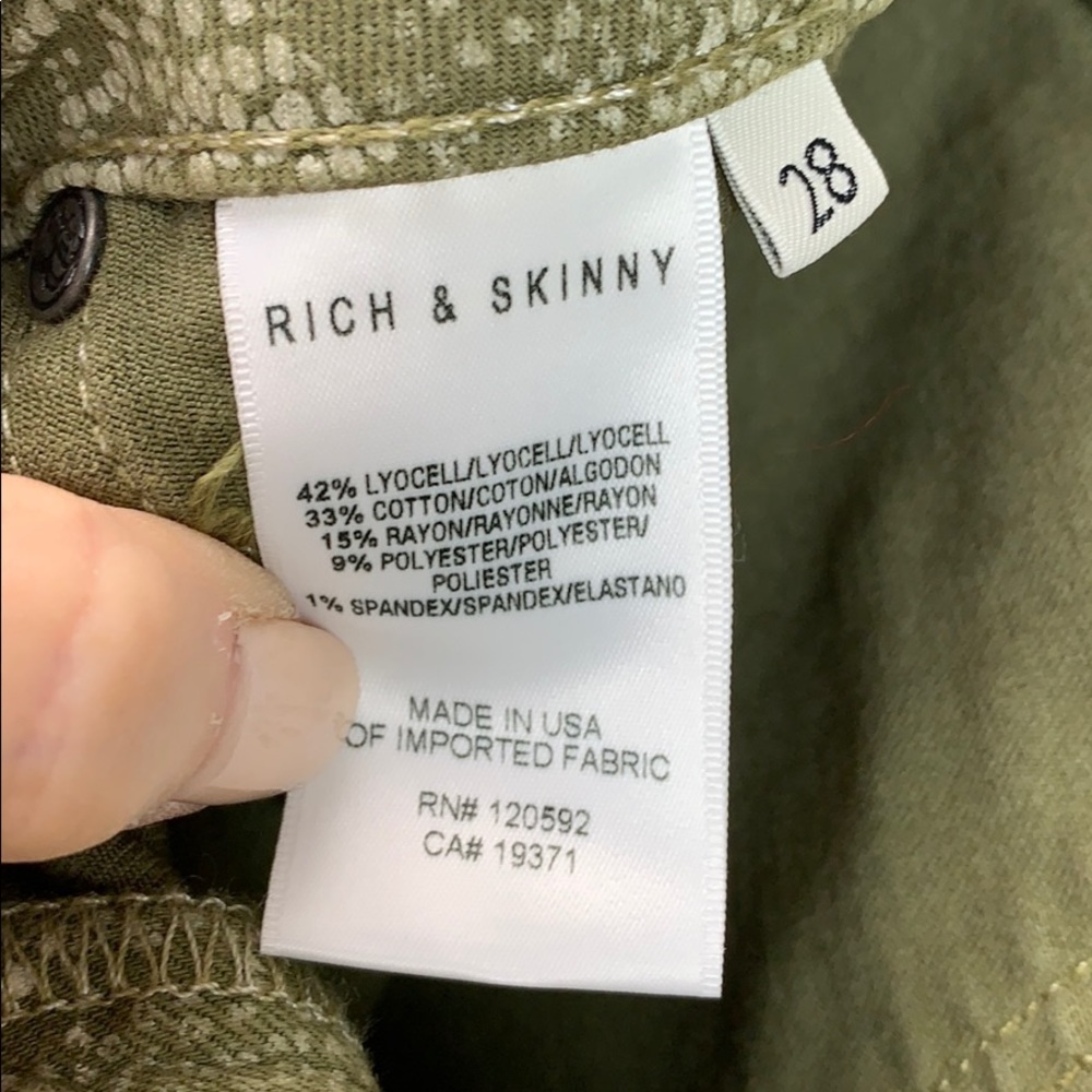 Rich & Skinny Python Print Stretch Denim Pants Euc - image 5